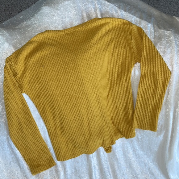 Button down waffle tie front top - Picture 5 of 5